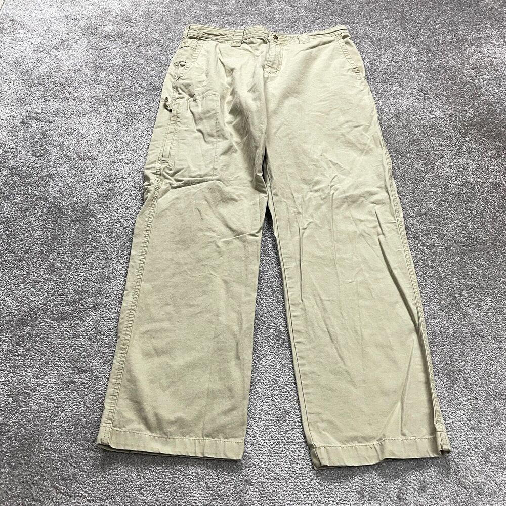 Columbia Carpenter Pants Men 34 Beige Straight Leg Snap Button Cotton Work 35x32